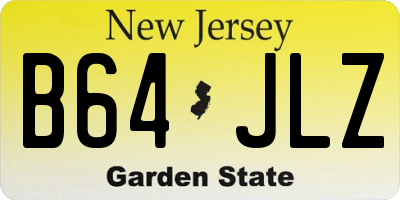 NJ license plate B64JLZ