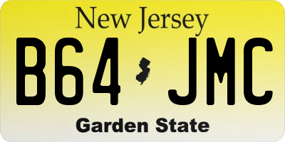 NJ license plate B64JMC