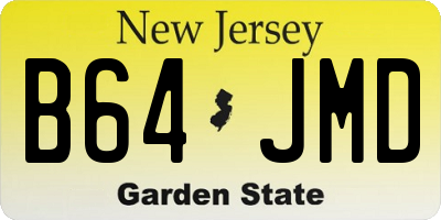 NJ license plate B64JMD