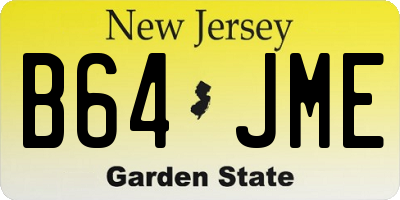 NJ license plate B64JME