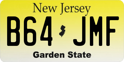 NJ license plate B64JMF