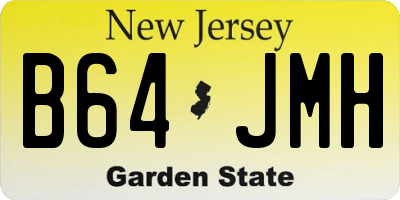 NJ license plate B64JMH