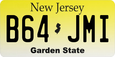 NJ license plate B64JMI