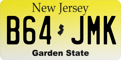 NJ license plate B64JMK