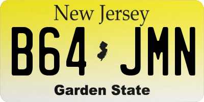 NJ license plate B64JMN