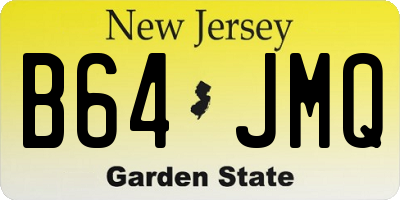 NJ license plate B64JMQ