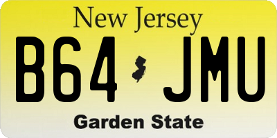 NJ license plate B64JMU