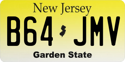 NJ license plate B64JMV