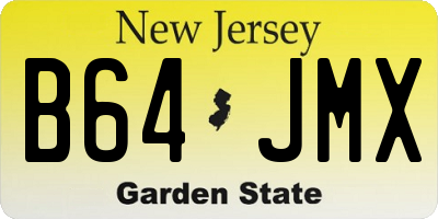 NJ license plate B64JMX