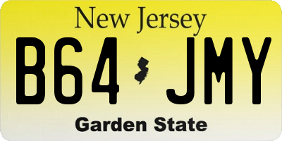 NJ license plate B64JMY