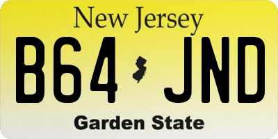 NJ license plate B64JND