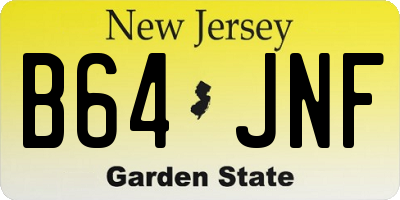 NJ license plate B64JNF