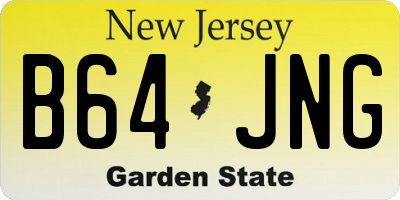 NJ license plate B64JNG
