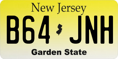 NJ license plate B64JNH