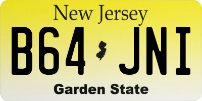 NJ license plate B64JNI