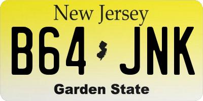 NJ license plate B64JNK
