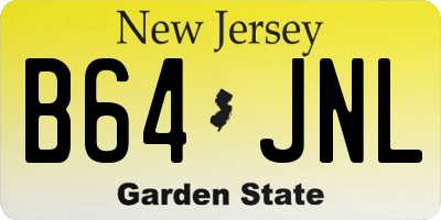 NJ license plate B64JNL