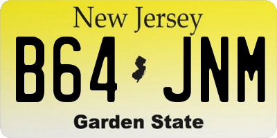 NJ license plate B64JNM