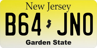 NJ license plate B64JNO