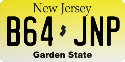 NJ license plate B64JNP