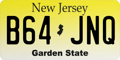 NJ license plate B64JNQ