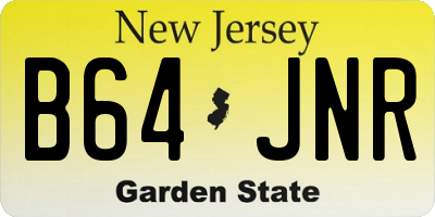 NJ license plate B64JNR