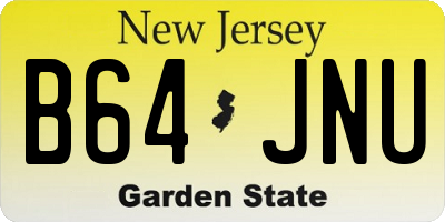 NJ license plate B64JNU
