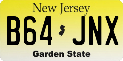 NJ license plate B64JNX
