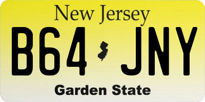 NJ license plate B64JNY