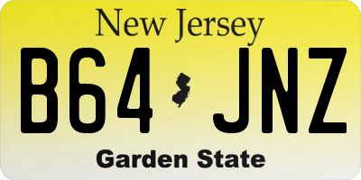 NJ license plate B64JNZ