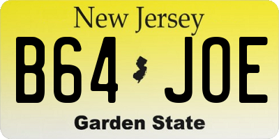 NJ license plate B64JOE