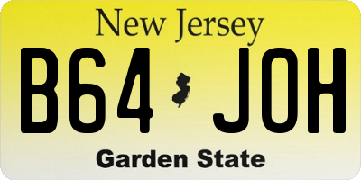 NJ license plate B64JOH