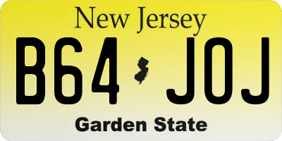 NJ license plate B64JOJ