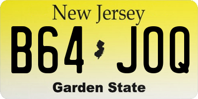 NJ license plate B64JOQ