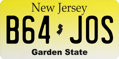 NJ license plate B64JOS