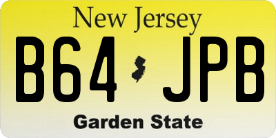NJ license plate B64JPB