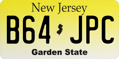 NJ license plate B64JPC