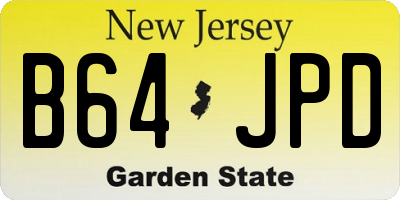 NJ license plate B64JPD