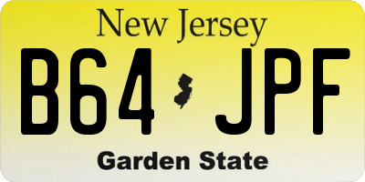 NJ license plate B64JPF