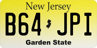 NJ license plate B64JPI