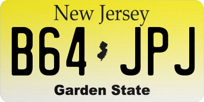 NJ license plate B64JPJ
