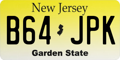 NJ license plate B64JPK