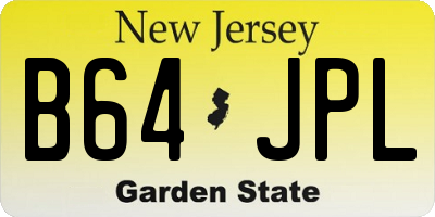 NJ license plate B64JPL