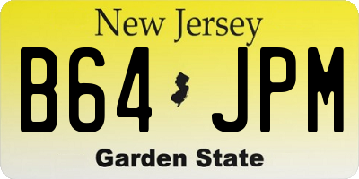 NJ license plate B64JPM