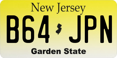 NJ license plate B64JPN