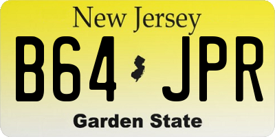 NJ license plate B64JPR