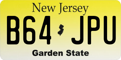 NJ license plate B64JPU