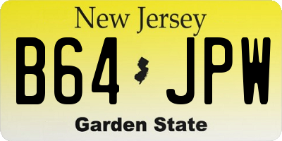 NJ license plate B64JPW