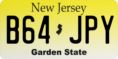 NJ license plate B64JPY