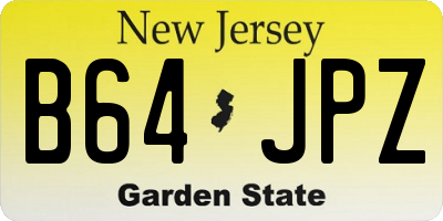 NJ license plate B64JPZ